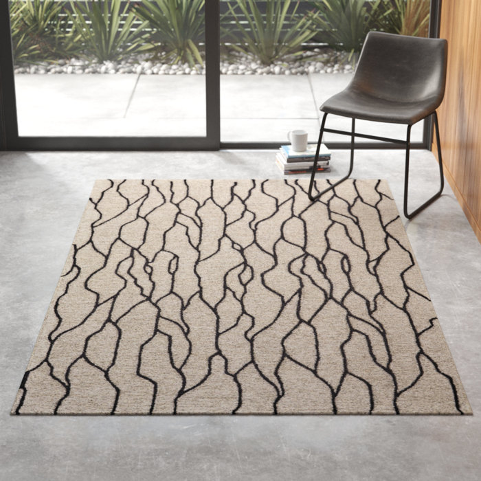 Kimberly HandTufted Wool Black/Taupe Area Rug & Reviews AllModern